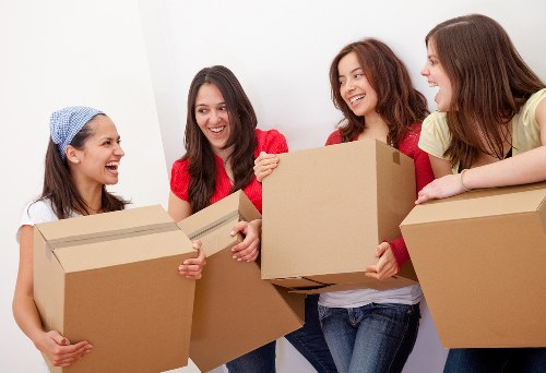 Packing boxes and furniture ready for a Knightsbridge removals van