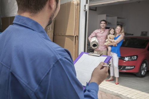 Professional man and van Knightsbridge support for careful item handling