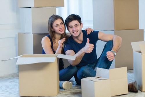 Unpacking boxes in a Knightsbridge property after delivery